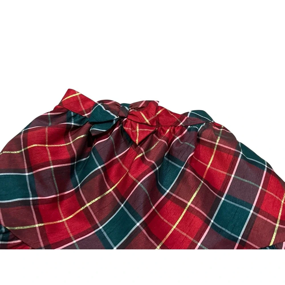 Gymboree Skirt Girls‎ Size 8 Plaid Red Green Gold Bow Christmas Holiday EUC Cute